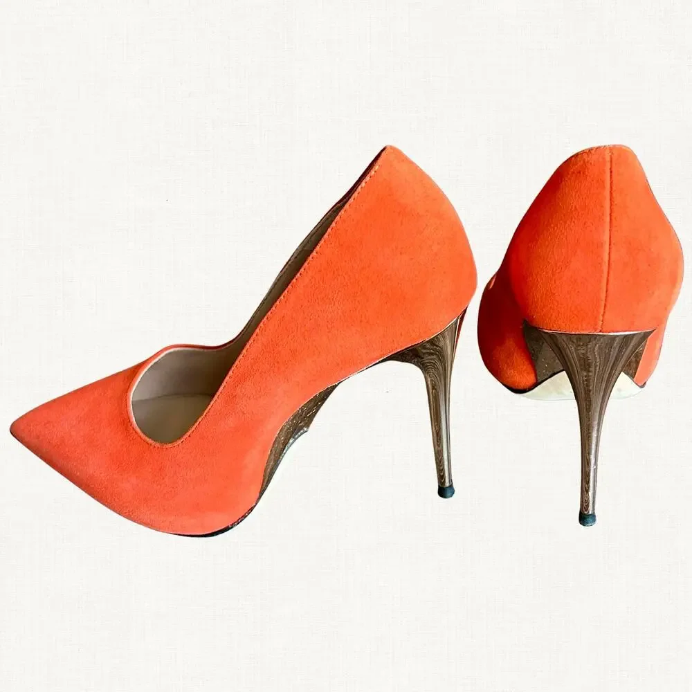 Enrico Cuini Farah Tangerine Suede‎ ALIA Pumps Size 35.5 C
